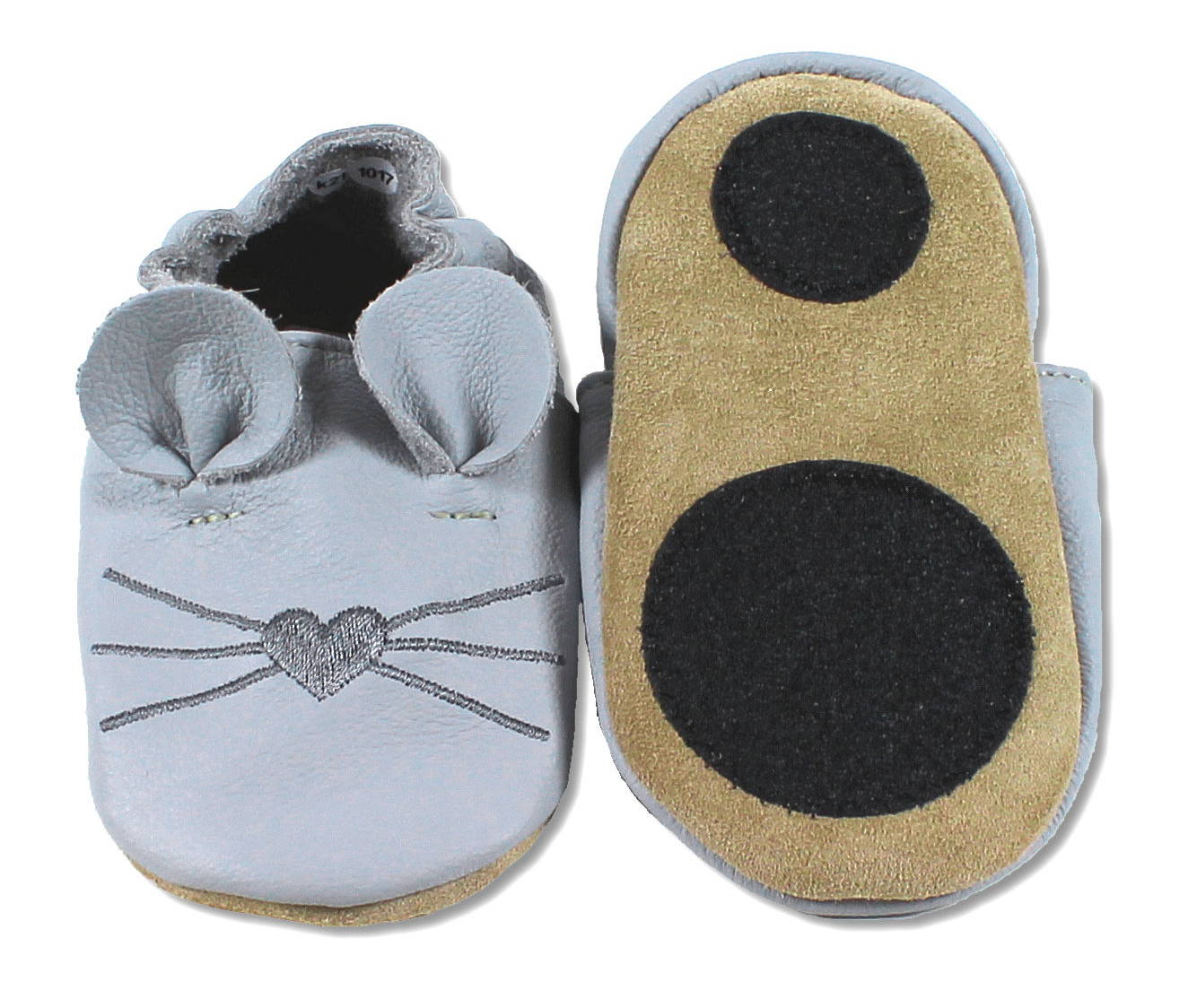 MOUSE LIGTH GREY babucha en piel antideslizante