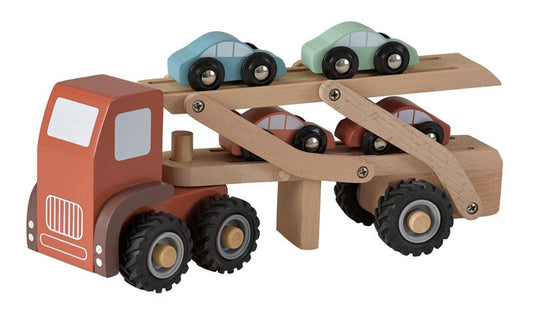 Camión de Transporte de Coches de Madera