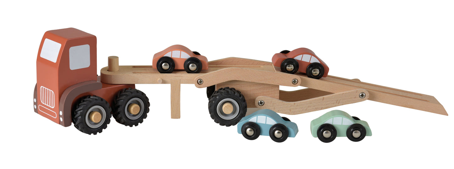 Camión de Transporte de Coches de Madera