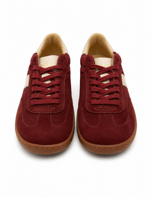 Deportiva 8998S microfibra (efecto serraje) burdeos / piedra