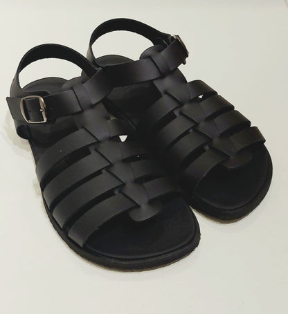 Sandalia Romana box negro . Adulto