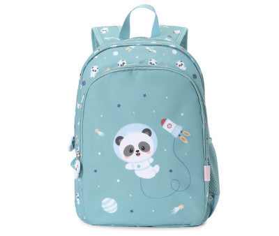Mochila Mediana pandas in space + Llavero Personalizable