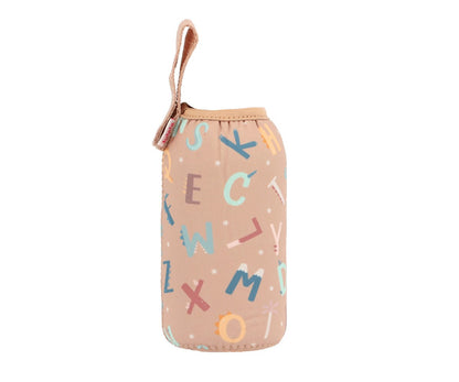 Botella Infantil de acero inoxidable con funda de neopreno  500 ml funny letters . Tutete