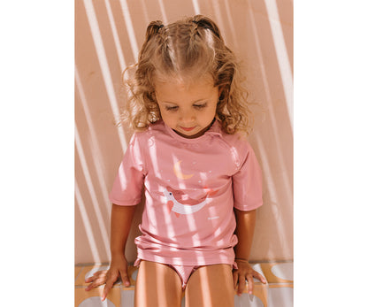 Camiseta Protección solar whale pink