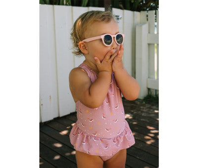 Bañador Cruzado volante whale pink