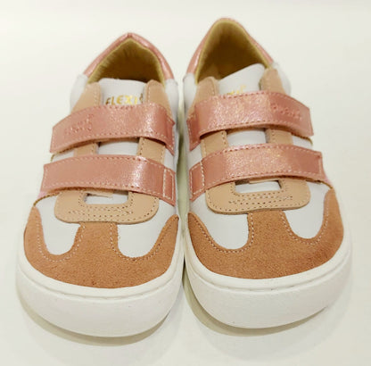 Deportiva serraje blanco y rosa