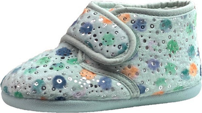 Zapatilla de casa Blucher Berna verde (baby y kids)