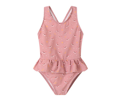 Bañador Cruzado volante whale pink
