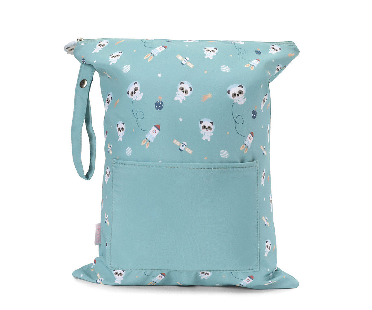 Bolsa Impermeable infantil grande pandas in space
